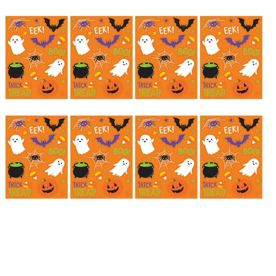 Halloween Fun Stickers 4 Sheets per pack 4.5" x 6" Halloween Party Favors - 2 Pk - Image 1 of 1
