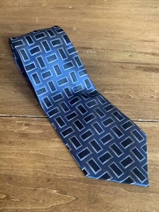 Joseph & Feiss Silk Tie Blue Squares on Light Blue 58” X 3.75” - Picture 1 of 4