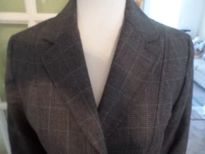 Ladies Size 8 Pendleton 100% Virgin Wool Gray Plaid Lined Jacket Blazer - Picture 1 of 5