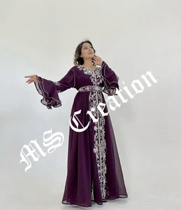 SALE Neu Marokkanisches Dubai Kaftan Farasha Abaya Kleid sehr ausgefallen langes Kleid MS 481 - Bild 1 von 5