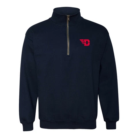 Dayton Flyers Primary Logo Left Chest Quarter Zip Sweatshirt - Navy Cover