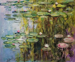 Monet Pond -#4, 20x24, 100% handgemalte Reproduktion Ölgemälde - Bild 1 von 6