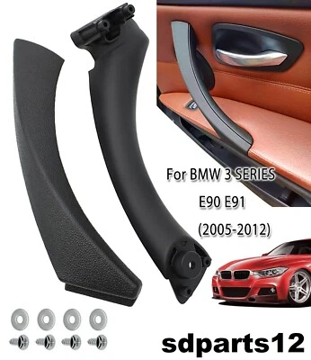 Maniglia Interna Lato Passeggero Porta Anteriore Nero Per BMW Serie 3 E90 E91 - Image 1 of 4