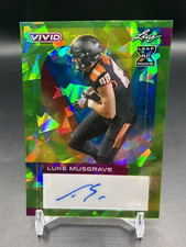 2023 Leaf Vivid LUKE MUSGRAVE Teal Crystal Rookie AUTO card #'d 1/1 - Packers