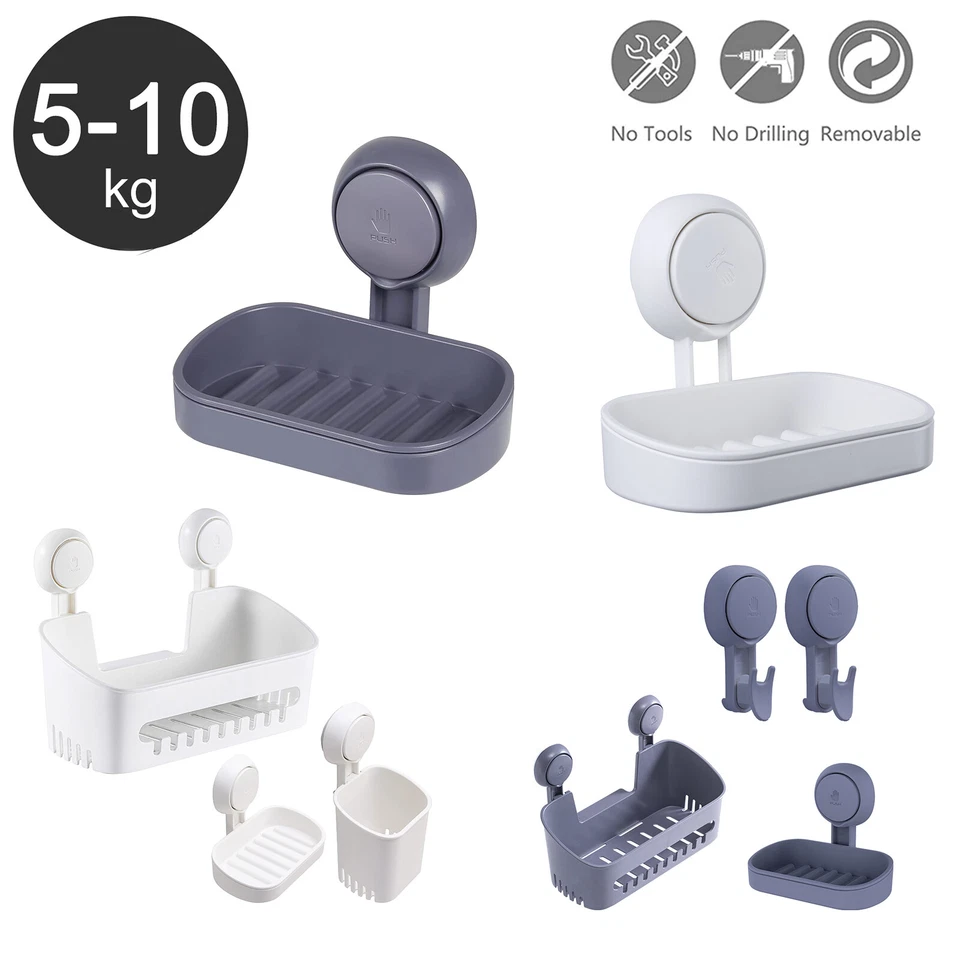 Seifenschale Saugnapf ohne Bohren Duschablage Seifenhalter Seifenablage Sätze - Bild 1 von 4