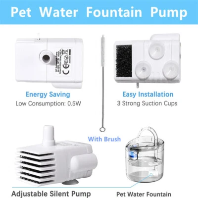Water Fountain Pump, Pet Water Fountain Pump Replacement Pump -DC5V Motor - Image 1 of 4