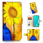 ( For Nokia C32 ) Wallet Flip Case Cover AJ24413 Sunflower Paining