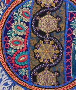 Round Floor Cushion Cover Cotton Ethnic Footstool Patchwork Embroidered Decor - Picture 1 of 3