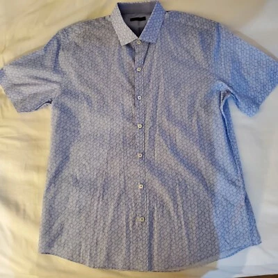 ZACHARY PRELL Hombre Grande Italiano Ligero Verano Algodón Manga Corta Camisa Foto 1 de 4