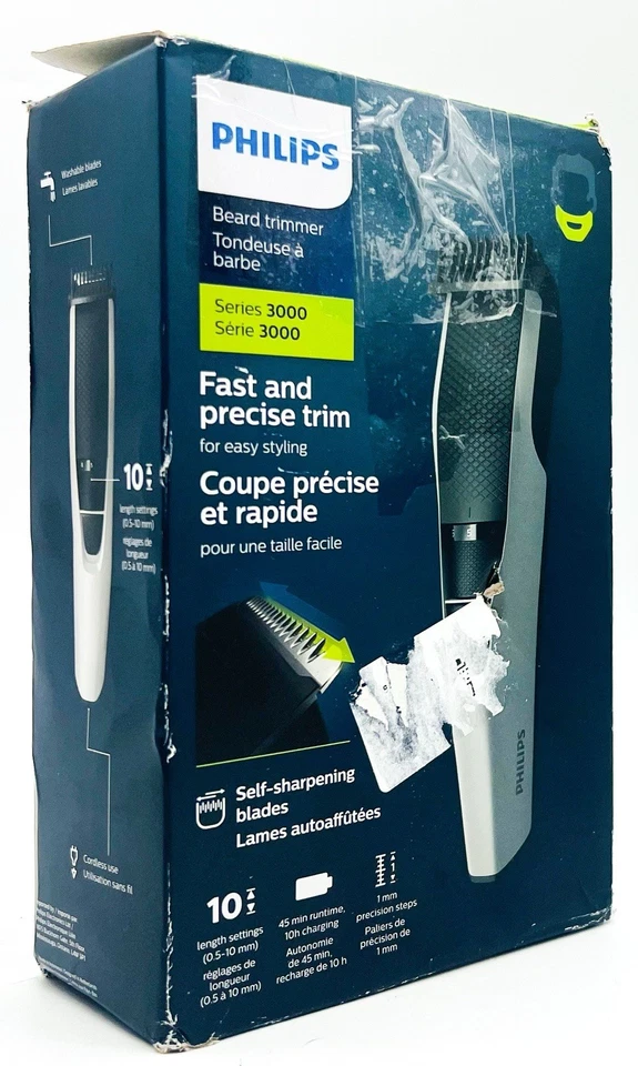 Afeitadora Phillips serie 3000 recortadora de barba - blanca - BT3206/16 Foto 1 de 4
