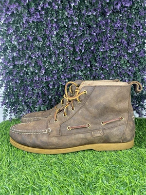 Botas Chukka Polo Ralph Lauren Barrott Para Hombre 11D Cuero Marrón Encaje Barco Foto 1 de 4