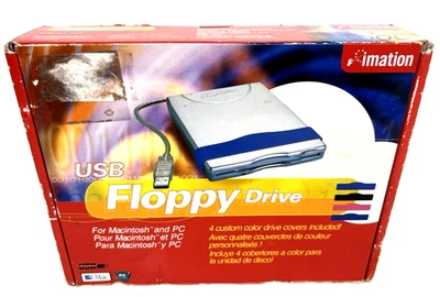 Винтажный 2001 новый из старых запасов Imation USB флоппи-дисковод запечатанный ПК / Mac - Изображение 1 из 4