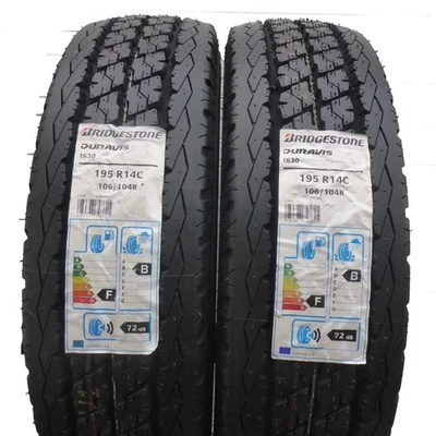 2 X BRIDGESTONE 195/80 R14C 106/104R Duravis R630 Neumáticos De Verano 2017 VOLL - Imagen 1 de 4