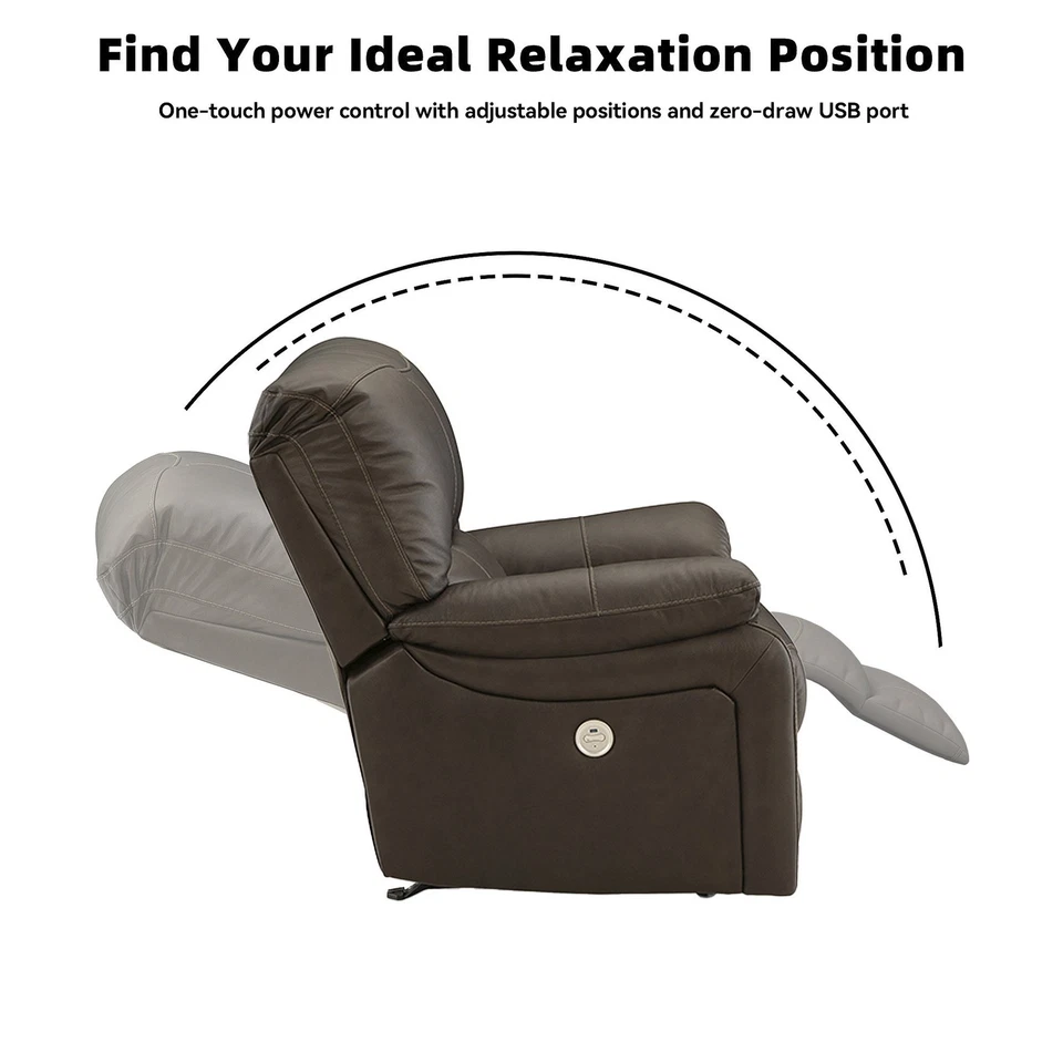 Sofá loveseat reclinable eléctrico marrón Signature Design de Ashley Leesworth Foto 1 de 1