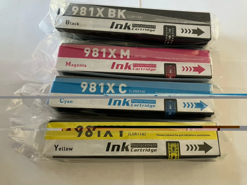 Ink Cartridge Replacements for HP 981X High Yield (Black, Cyan, Magenta, Yellow) Foto 1 de 1