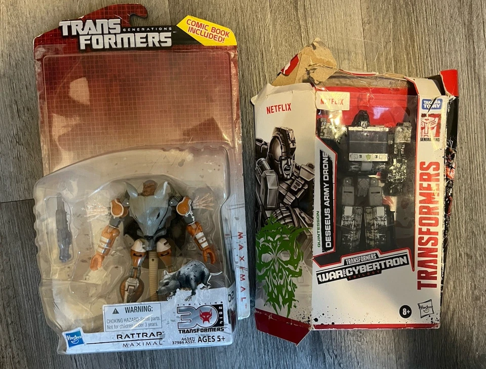 Transformers Netflix War for Cybertron Trilogy Deseeus Army Drone & Rattrap (Leer) Foto 1 de 4