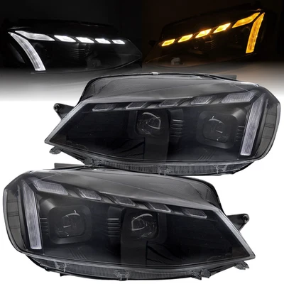 LED Scheinwerfer Set Schwarz für VW Golf 7 VII 2017–2019 Wischeblinker + DRL - Bild 1 von 3