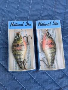 (2) Vintage Natural Ike Lures in Original Boxes w/Paper Inserts - New Old Stock - Picture 1 of 11