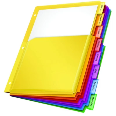 Expanding Plastic Binder Dividers, Divider for 3 Ring Binder, Flexible Front ... - Image 1 of 4