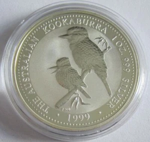 Australia 1 dollaro 1999 Kookaburra 1 oz argento - Foto 1 di 2