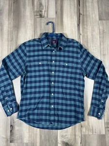 UNTUCKIt Camicia Flanella Antirughe Bufalo Plaid Verde Blu Cotone Uomo Medium - Foto 1 di 7