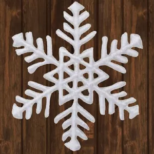 White Snowflake Embroidered Patch — Iron On - Picture 1 of 1