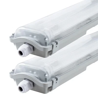 proventa® LED-Feuchtraumleuchte 120 cm, Sparset 2 Stück, je 2 LED-Röhren, IP65