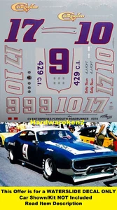 NASCAR DECAL # 9 CV ENTERPRISES 1971 PLYMOUTH ROAD RUNNER AJ FOYT 1/25 - Picture 1 of 8