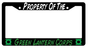 Property Of The Green Lantern Corps Black Plastic License Plate Frame DC - Picture 1 of 1