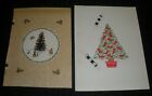 CHRISTMAS Trees w/ Animals & Birds 2pcs 6x8" Greeting Card Art #FL49 SP110