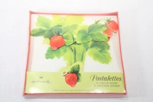 Vintage Hallmark Postkarten Erdbeere 15 Notizkarten passende Aufkleber Siegel - Bild 1 von 5
