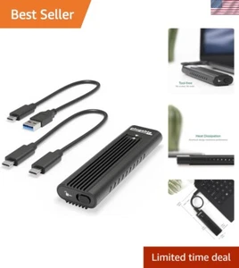 M.2 NVMe SSD Enclosure; Tool-Free & Driverless, USB 3 Type-C, Including Thund... - Picture 1 of 9