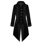 Mens Medieval Gothic Jacket Coat Long Tailcoat Halloween  Cos Costume Fashion M