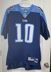 NFL Tennessee Titans #10 Vince Young Authentic Jersey Mens L +2 Length Sewn - Picture 1 of 9