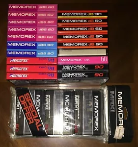 22) NEW sealed Memorex dB DBS MRX-I 60-90 min normal bias Tape for Cassette deck - Picture 1 of 5
