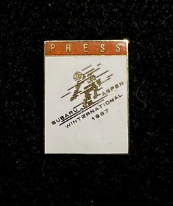 ASPEN 1987 PIN DE PRENSA SUBARU WINTERNATIONAL esquí esquí colorado recuerdo viaje - Imagen 1 de 3