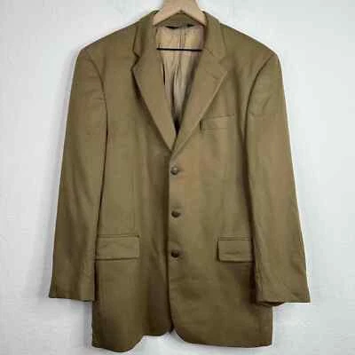 Blazer Jos A Bank Para Hombre 41L Marrón Verde Lana Mezcla Cachemira Chaqueta de 3 Botones Foto 1 de 4
