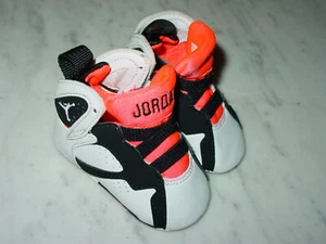 2015 Nike Air Jordan Retro 7 Hot Lava/Black/White Crib Shoes! Size 1C - Picture 1 of 11