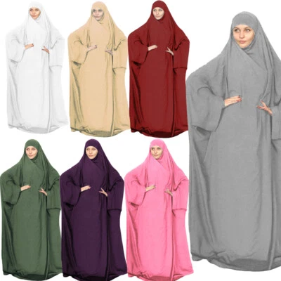 Mujeres Musulmanas Oración Burka Vestido con Capucha Khimar Hijab Vestido Abaya Sobre la Cabeza Niqab Foto 1 de 4