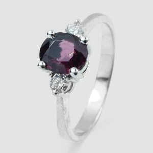 Elegant Grape Purple Spinel 925 Sterling Silver White Gold Plated Rings Size 6 - Picture 1 of 8