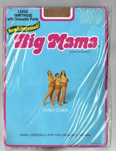 Big Mama Pantyhose Size Large 44 - 54" Unopened Package 1983 Vintage Nylon - Picture 1 of 2