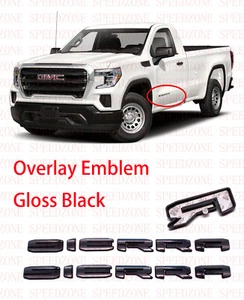 2019 2020 2021 GMC SIERRA LETTERS Gloss BLACK 1500 2500 Overla EMBLEMS for DOORS - Bild 1 von 6