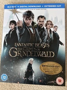 Fantastic Beasts The Crimes Of Grindelwald Blu Ray Ext. Cut Like New Card Sleeve