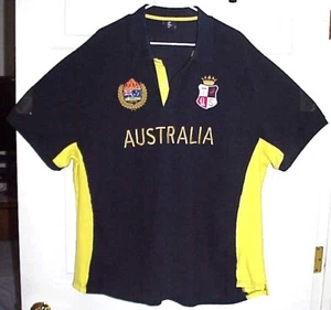 Australisches Rugby Trikot, gebraucht Größe markiert 6XL (USA GR. 3XL) MARINE/GELB - Bild 1 von 3