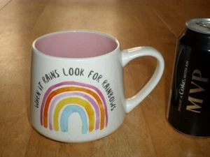 [RAINBOW LOGO] "WHEN IT RAINS LOOK FOR RAINBOWS", JUMBO, Ceramic Coffee Cup/ Mug - Picture 1 of 8