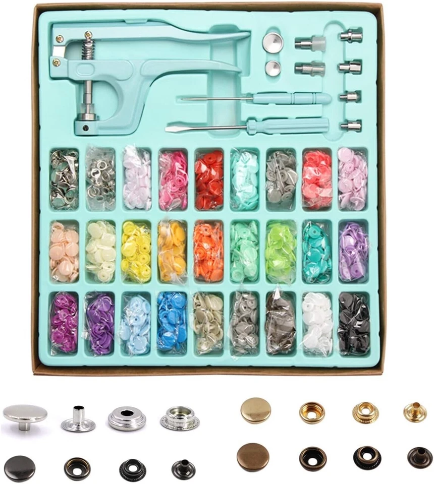 300 Sets Snaps with Snap Pliers, Snap Plastic Fasteners Button - Image 1 of 1