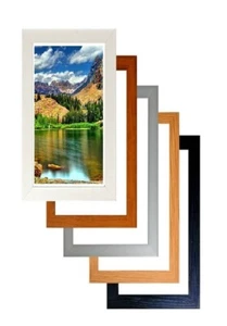 Modern Panoramic Picture Photo Frames Wood Poster Frames Black Oak Silver White - Picture 1 of 6