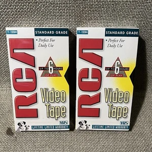 Videocassetta RCA T-120H grado standard nastri VHS vuoti lotto di 2 nuovi sigillati - Foto 1 di 3