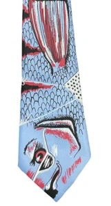 Vintage Fox Hill Mens Blue Sunfish Fanciful Fish 1986 Neck Tie Necktie - Picture 1 of 4