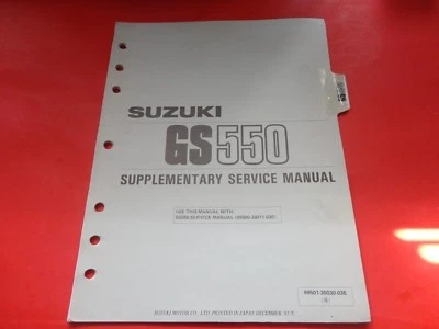 OEM SUZUKI 1986 GS550E GS550ES GS550L SUPLLEMENTARY SERVICE MANUAL 35 PAGES - Image 1 of 2